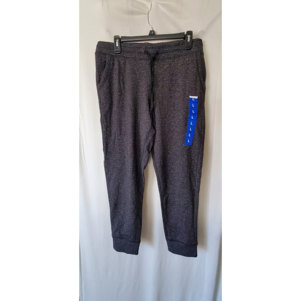 New*Champion Elite Ladies French Terry Joggers Drawstring / Pockets Black Size L